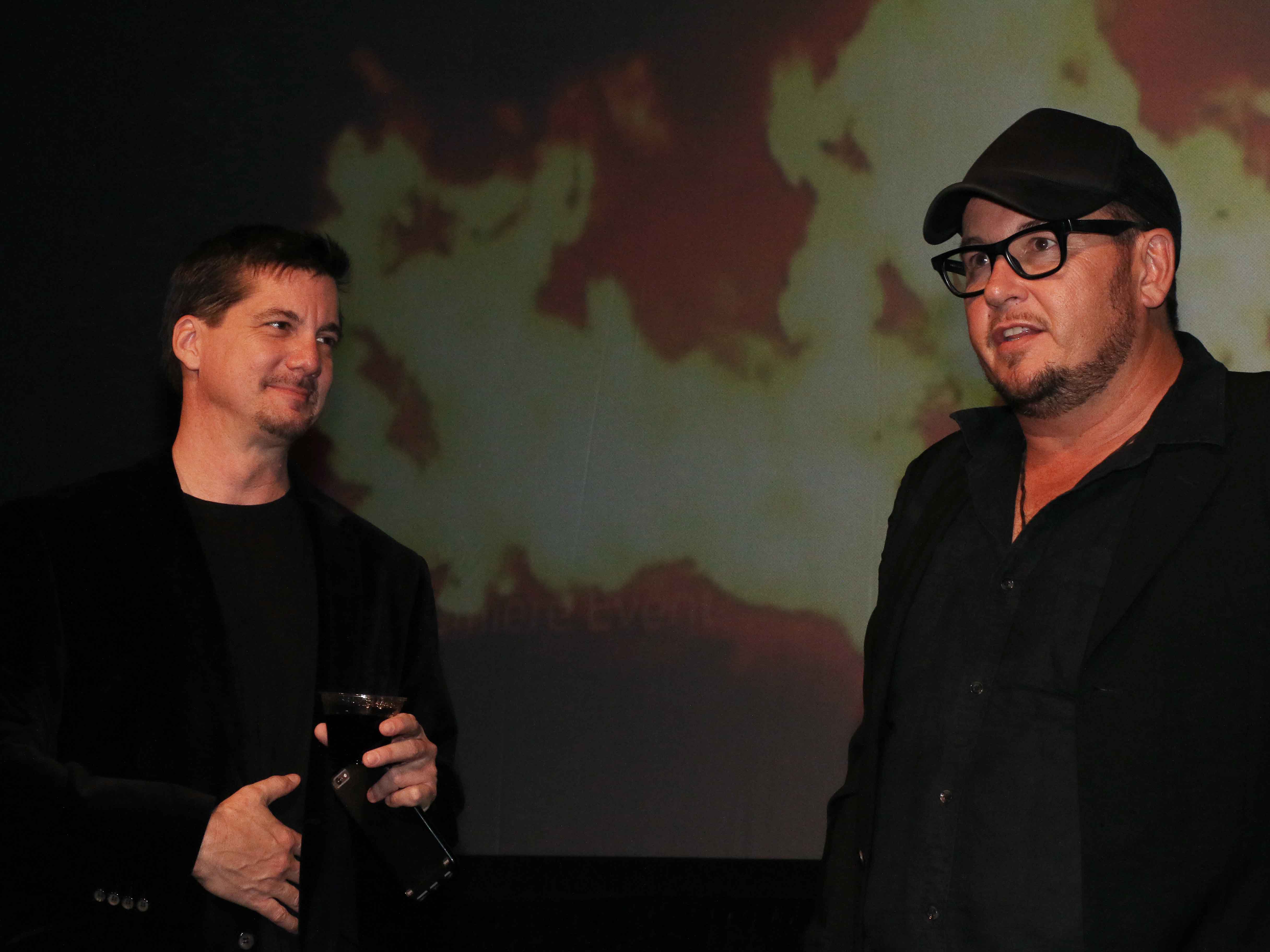 D.C. Douglas and Nick Lyons at the Isle of the Dead premiere
